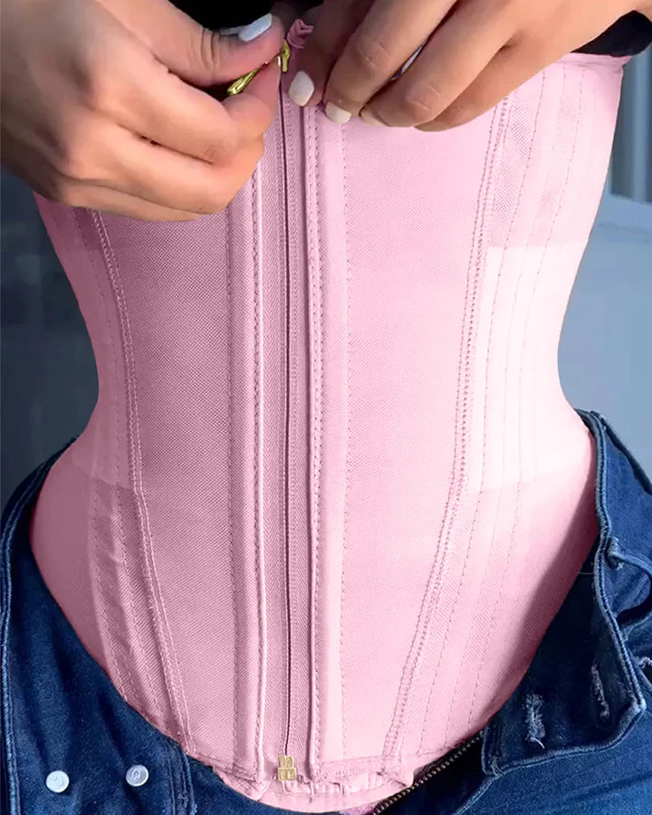 Faja Reloj de Arena Doble Cierre Efecto Cintura de Avispa Cuerpo de Guitarra