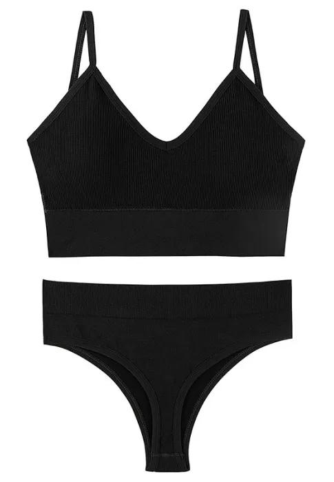 SEAMLESS BRALETTE AND THONG PANTY UNDERWEAR SET AVAILABLE IN VARIOUS COLORS