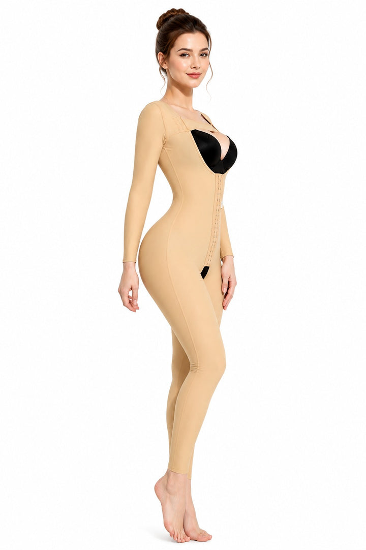 FAJA ENTERIZA POSTQUIRURGICA DE CUERPO COMPLETO MANGA LARGA LIPOSUCCION BBL Y CONTROL CORPORAL