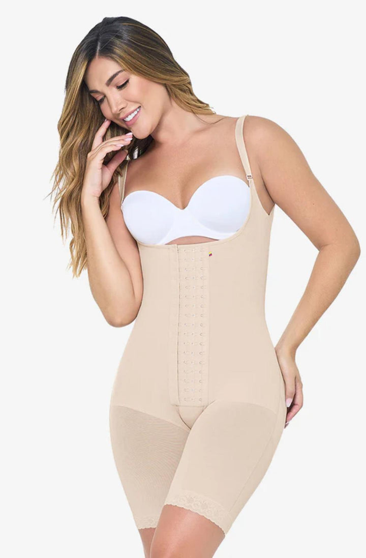 BEIGE PITBULL LIPOSCULPTURE GIRDLE ADJUSTABLE COLOMBIAN JOINT FAT BURNING