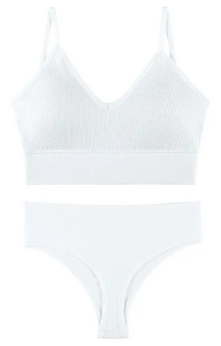 SEAMLESS BRALETTE AND THONG PANTY UNDERWEAR SET AVAILABLE IN VARIOUS COLORS