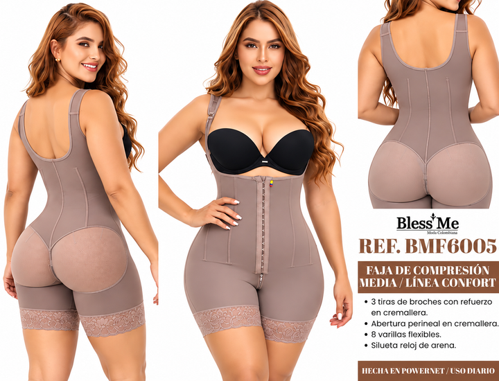 SALOME SHORT GIRDLE WITH ROWS OF ADJUSTABLE CLASP CLOSURE POST SURGICAL POST BIRTH HOURGLASS EFFECT