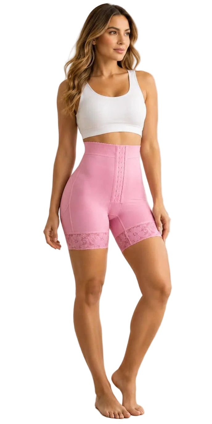 FAJA PINK BARBIE ROSA SHORT MOLDEADOR DE CINTURA ALTA CON REALCE NATURAL  DE GLUTEOS MUJER