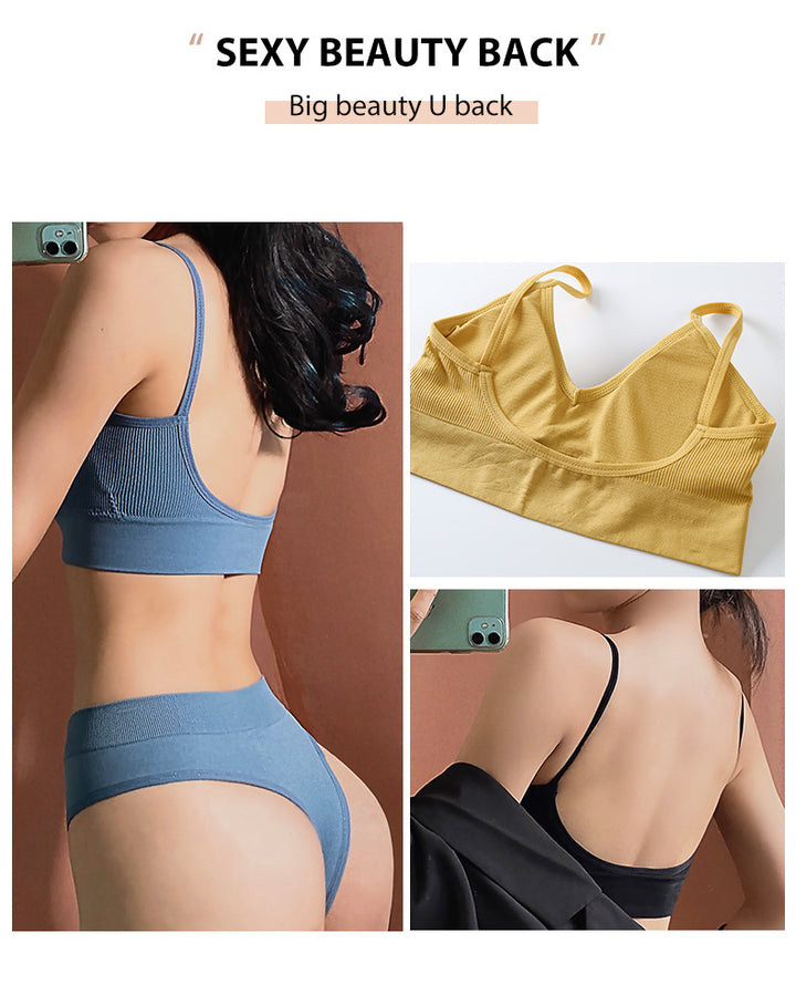 SEAMLESS BRALETTE AND THONG PANTY UNDERWEAR SET AVAILABLE IN VARIOUS COLORS