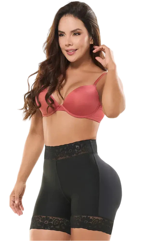 CEINTURE AVEC COUTURES INVISIBLES BUTT LIFT SHORT COLOMBIAN NOIR SALOMÉ VRAI EFFET PUSH UP 