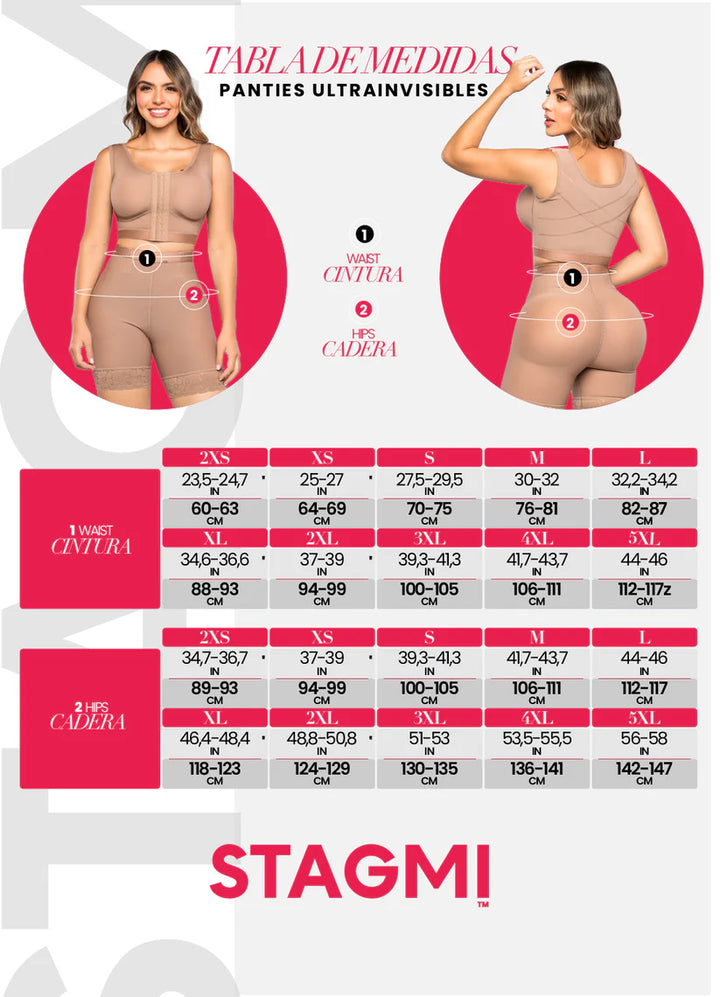 Faja Short con Compresión de abdomen y levanta glúteos Invisible Stagmi SMI04024
