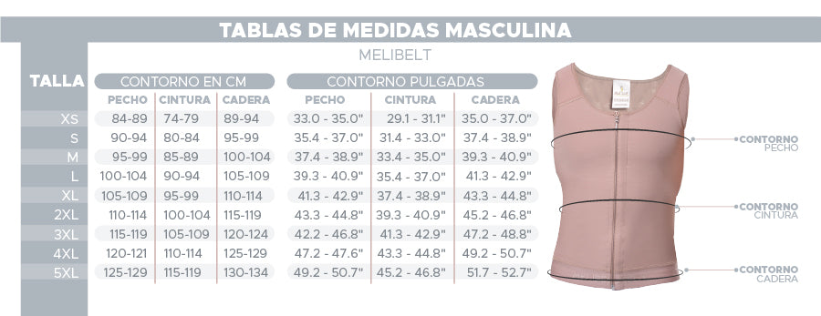 FAJA CHALECO PARA HOMBRE CON BROCHES  AJUSTABLES POSTQUIRURGICA CORRECTOR POSTURA MELI BELT