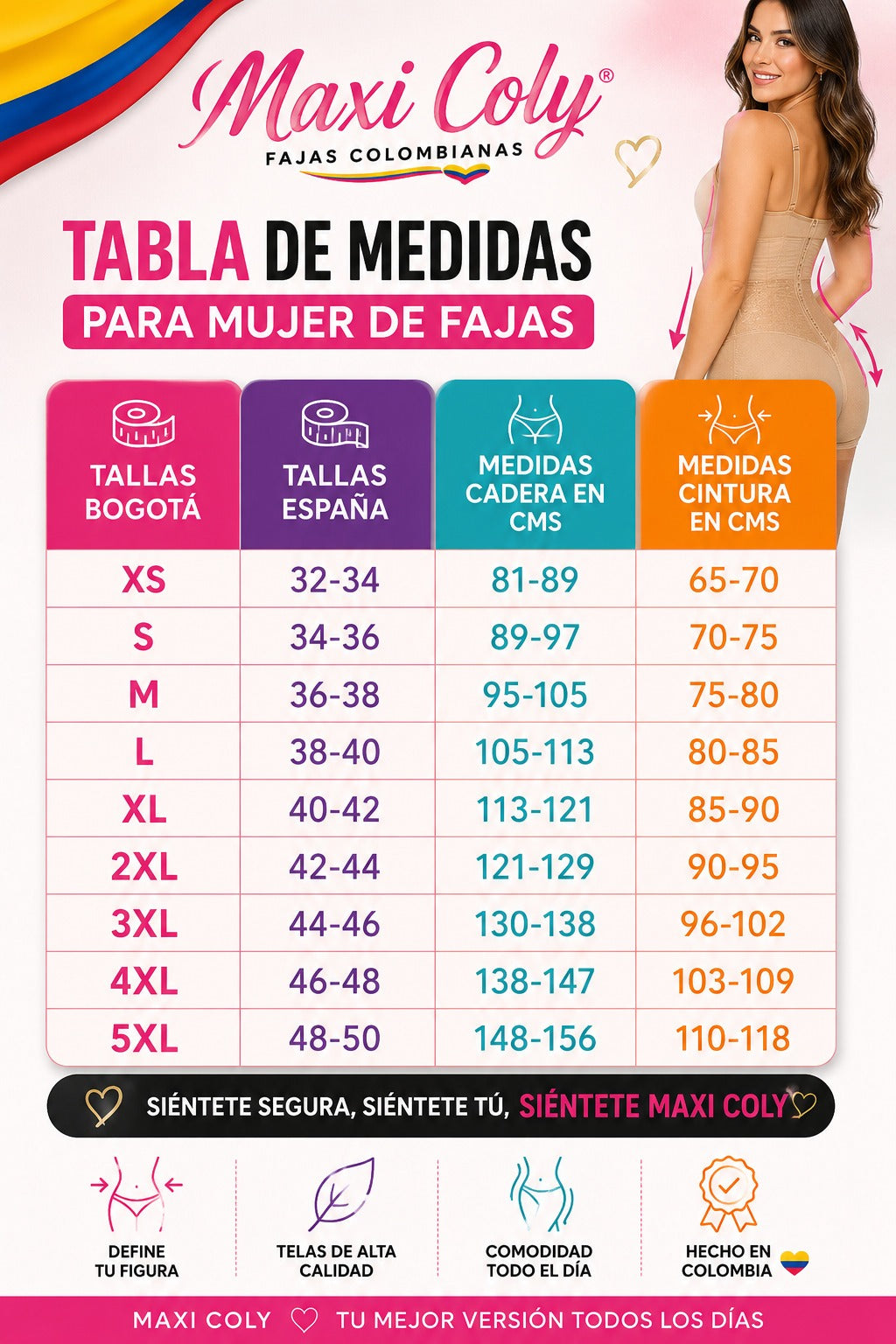 FAJA COLOMBIANA DE COMPRESION MEDIA POST QUIRURGICA POST PARTO USO DIARIO MAXICOLY