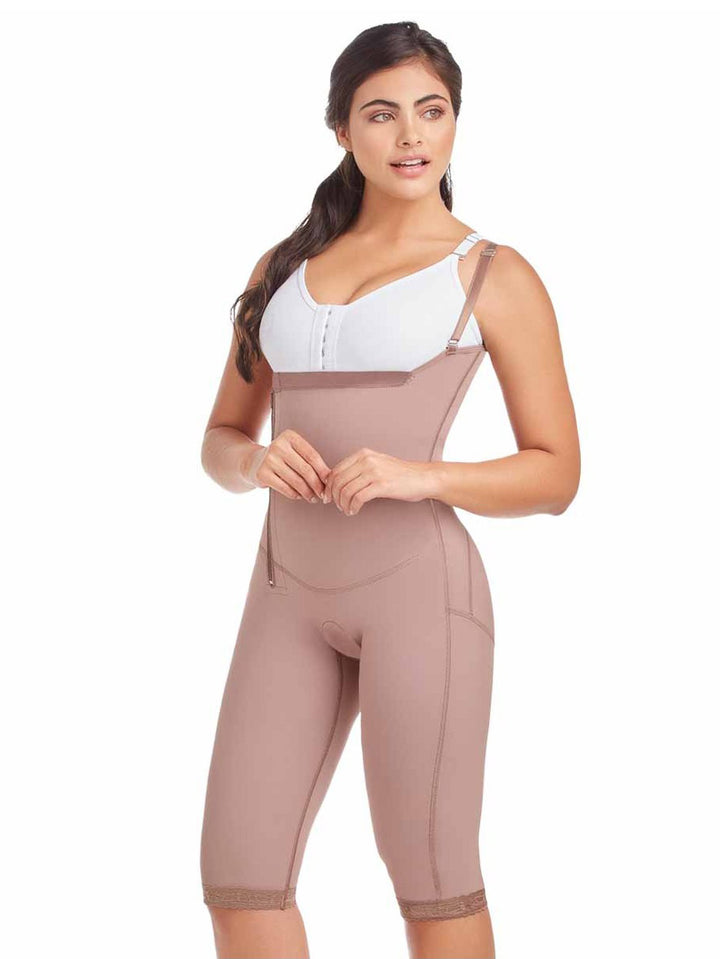 HIGH BACK GIRDLE WITH SIDE CLOSURE, STRAPS AND GLUTE ENHANCEMENT