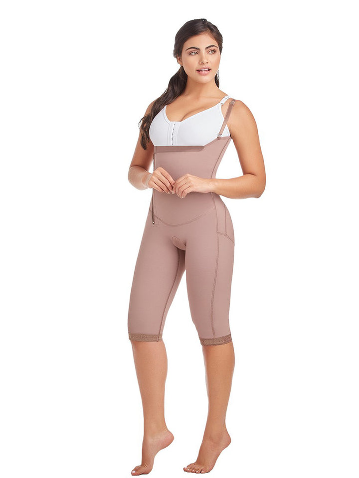 HIGH BACK GIRDLE WITH SIDE CLOSURE, STRAPS AND GLUTE ENHANCEMENT