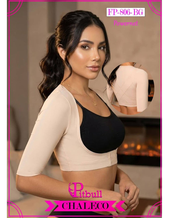 BEIGE PITBULL LIPOSCULPTURE GIRDLE ADJUSTABLE COLOMBIAN JOINT FAT BURNING