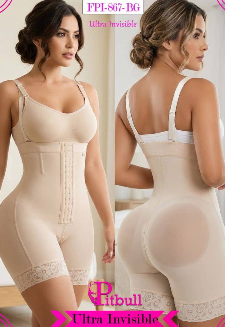 FAJA COLOMBIANA PITBULL INVISIBLE CORCHETES REGULABLES POST QUIRURGICA USO DIARIO
