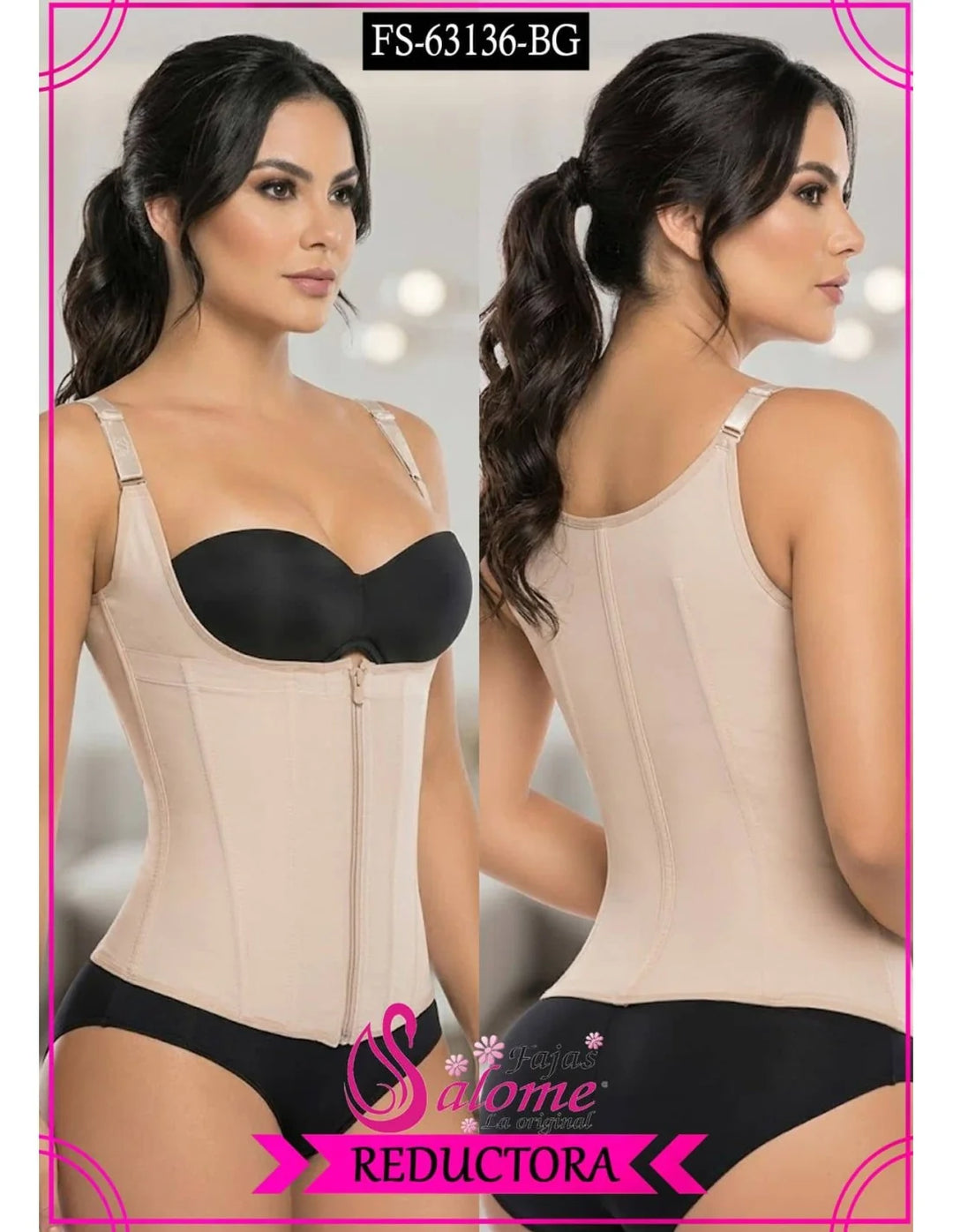 LIQUIDACION FAJA CHALECO REDUCTOR CONTROL LUMBAR DEFINE CINTURA SALOME