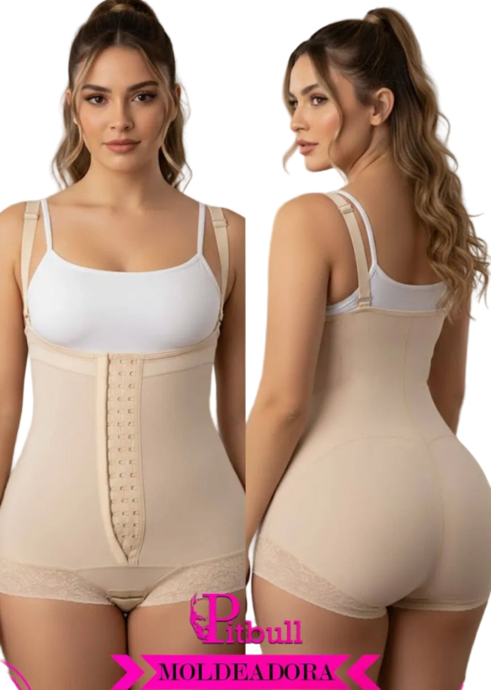 FAJA SHORT MOLDEADORA PITBULL BODY CACHETERO CON BROCHES AJUSTABLES  FP0412-2