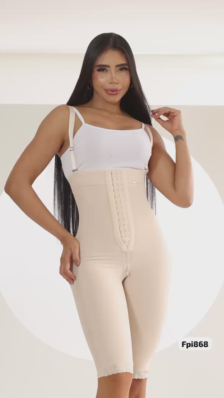 BEIGE PITBULL LIPOSCULPTURE GIRDLE ADJUSTABLE COLOMBIAN JOINT FAT BURNING