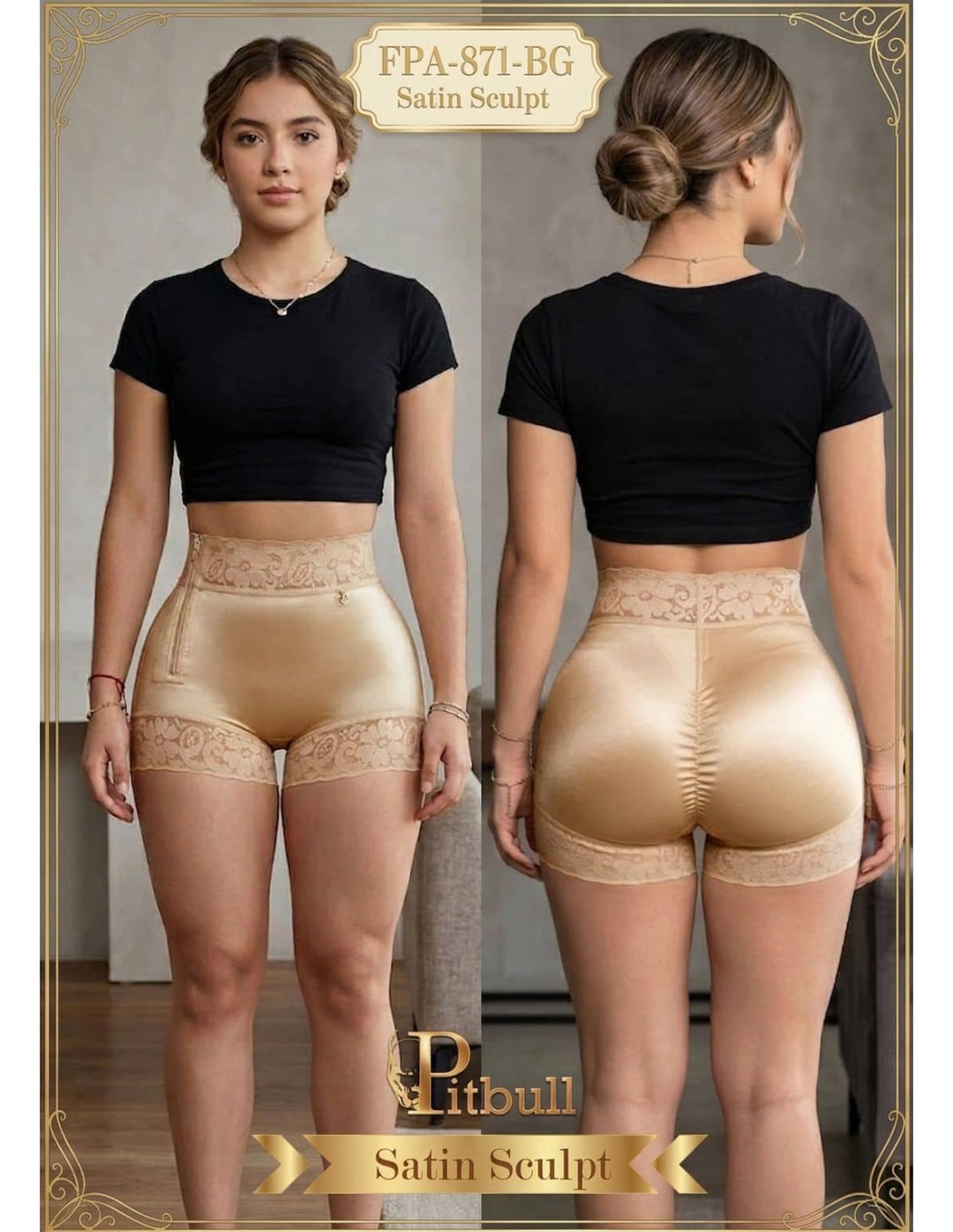 FAJA SHORT PITBULL ULTRA LIFT VIENTRE PLANO EFECTO INVISIBLE LEVANTA GLUTEOS FPA871