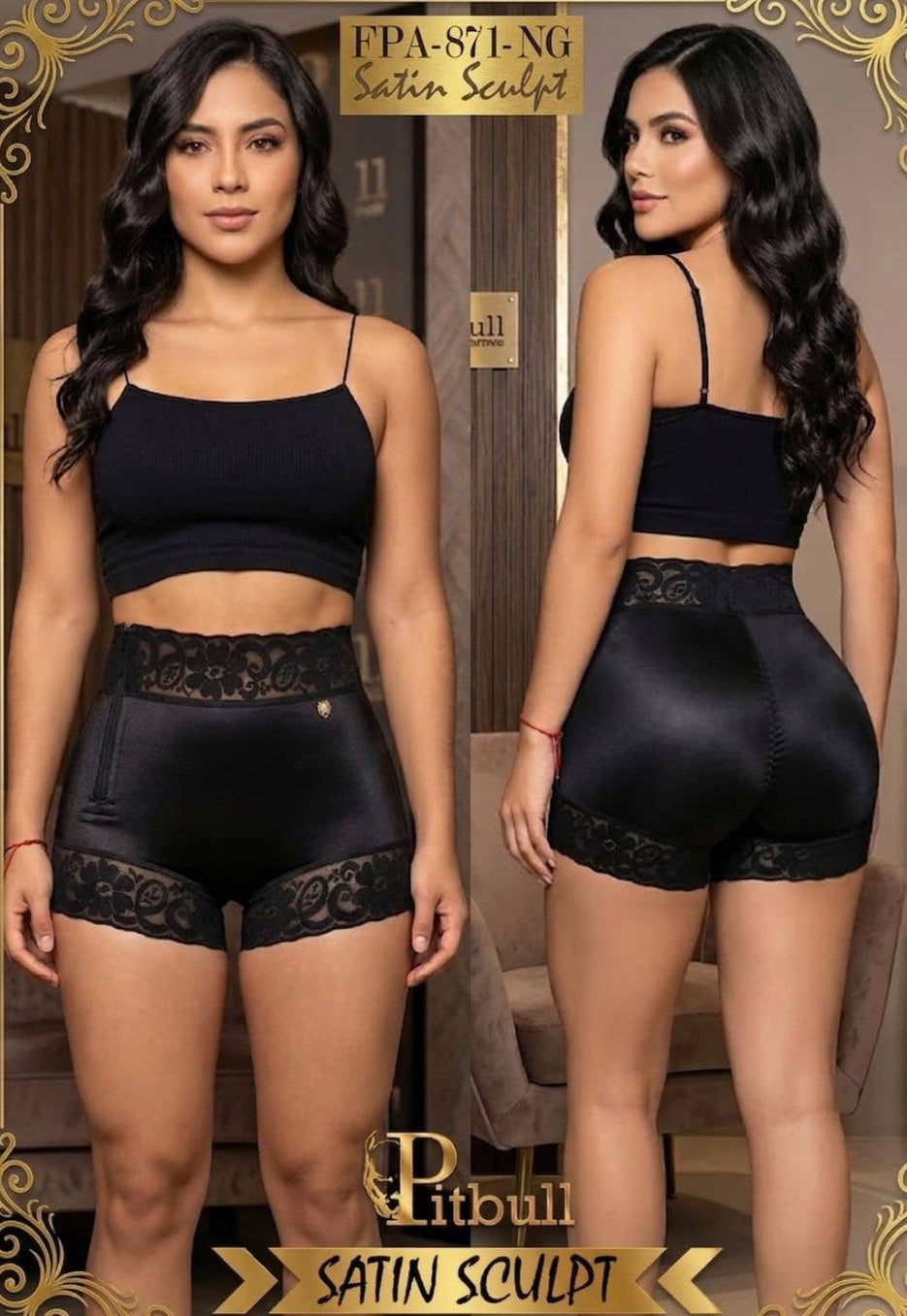 FAJA SHORT PITBULL ULTRA LIFT VIENTRE PLANO EFECTO INVISIBLE LEVANTA GLUTEOS FPA871