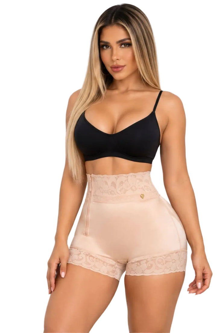 SHORT FAJA  PITBULL SATIN SCULPT LEVANTAMIENTO DE GLUTEOS CIERRE LATERAL SILUETA DEFINIDA FPA878