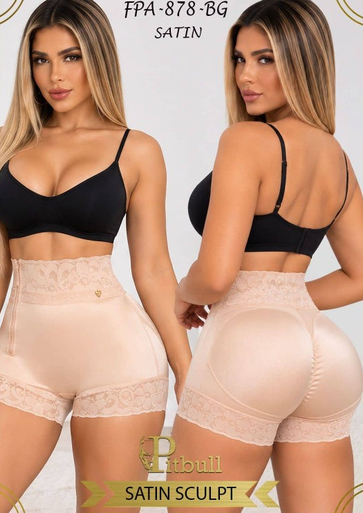 SHORT FAJA  PITBULL SATIN SCULPT LEVANTAMIENTO DE GLUTEOS CIERRE LATERAL SILUETA DEFINIDA FPA878