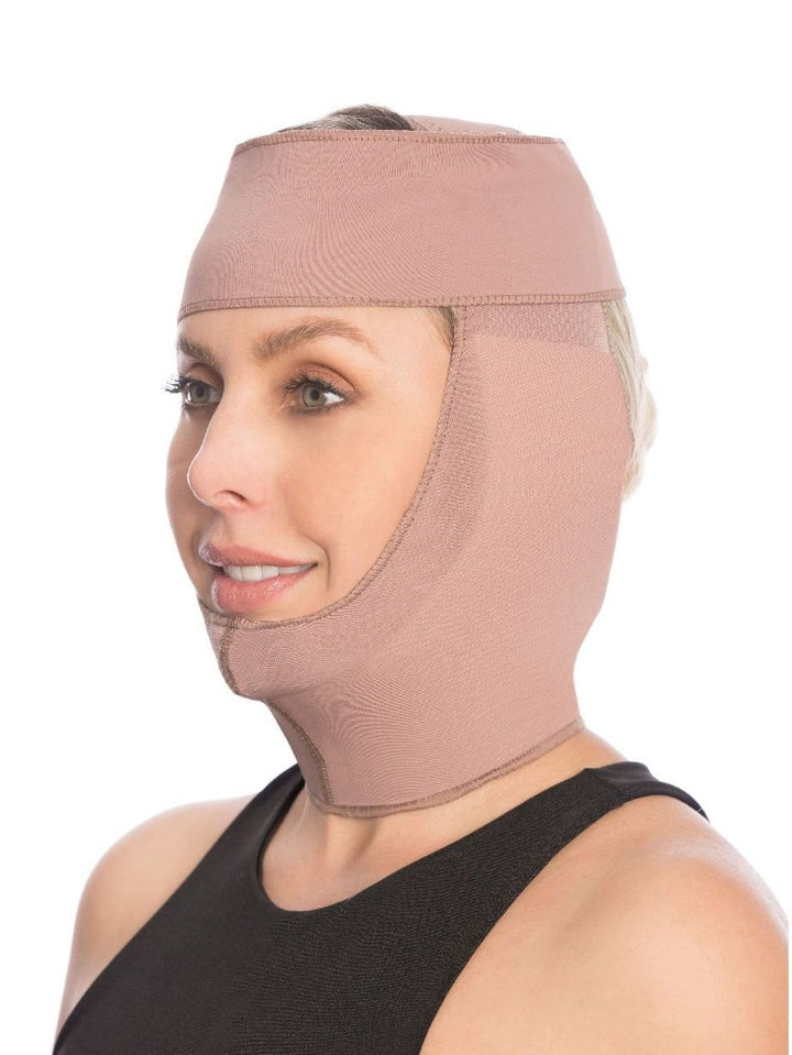 Facial chin pad after double chin reduction surgery