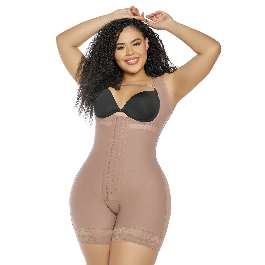 SALOME SHORT GIRDLE WITH ROWS OF ADJUSTABLE CLASP CLOSURE POST SURGICAL POST BIRTH HOURGLASS EFFECT