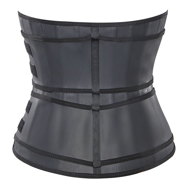 DOUBLE COMPRESSION LATEX WAIST BINDER WITH ZIPPER AND VELCRO CLOSURE